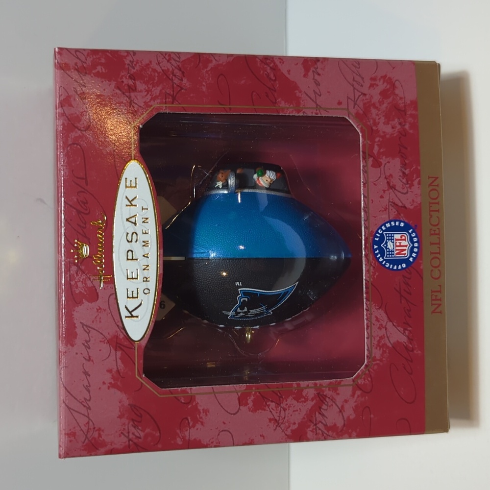 1997 Hallmark NFL blimp ornament Carolina Panthers Vintage